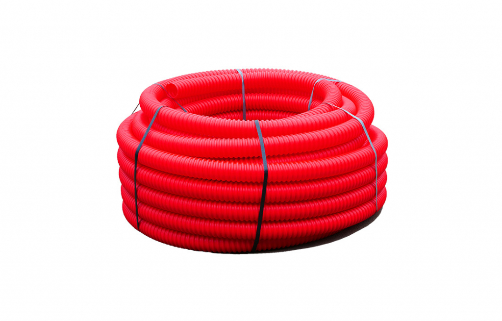 Труба ПНД гибкая для кабельной канализации д.63, 450Н, SN18, с протяжкой, 50м Труба ПНД гибкая для кабельной канализации д.63, 450Н, SN18, с протяжкой, 50м