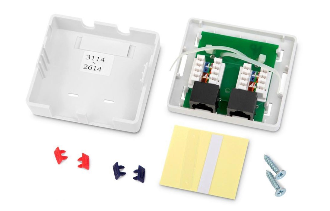 Hyperline SB-2-6P4C-C2-WH Розетка телефонная Hyperline SB-2-6P4C-C2-WH Розетка телефонная